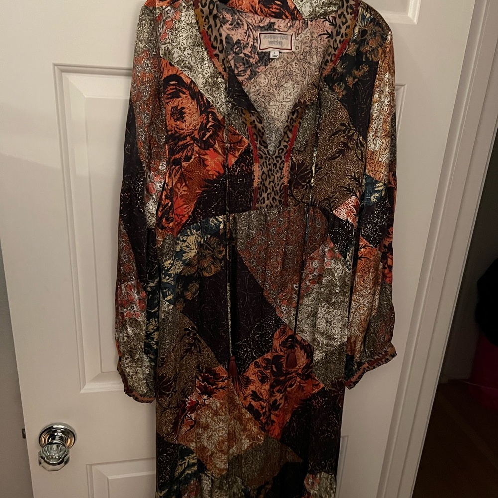 JOHNNY WAS PATCHWORK MAXI DRESS